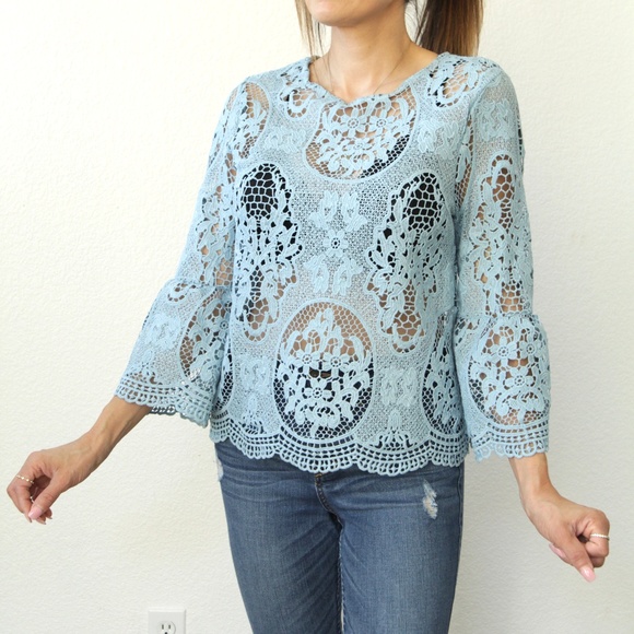 Missy Clothique Long Sleeve Top Lace Embroidered - Picture 1 of 6